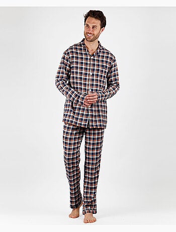Ensemble pyjama ouvert à manches longues et à carreaux montagneux ADMAS CLASSIC pour homme