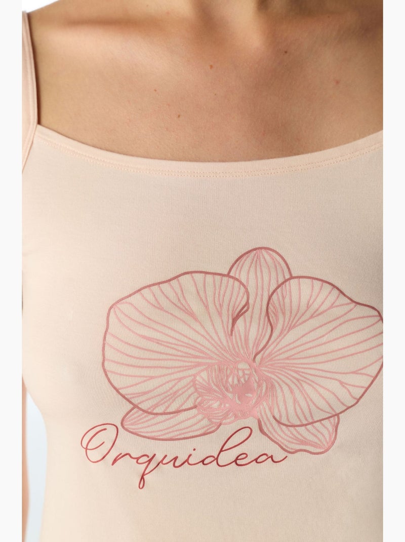 Ensemble pyjama pantalon fleuri orquidea penti Rouge bordeaux - Kiabi