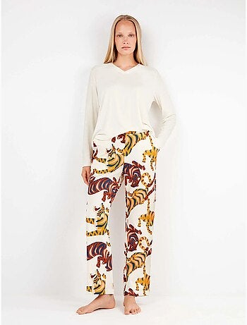 Ensemble pyjama pantalon imprimé tigres