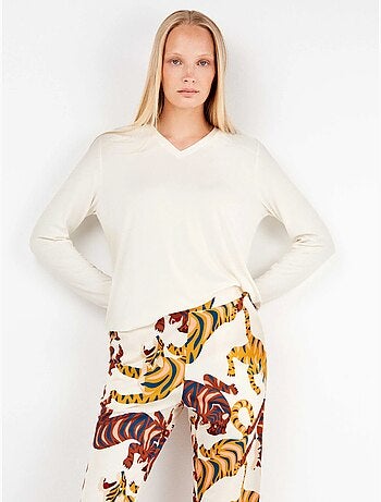 Ensemble pyjama pantalon imprimé tigres