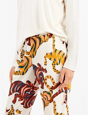 Ensemble pyjama pantalon imprimé tigres