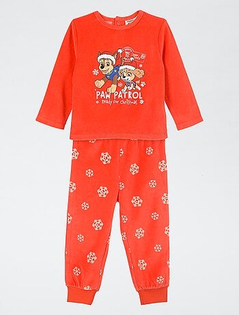 Ensemble pyjama 'Pat' Patrouille' long T-shirt + pantalon en velours - 2 pièces