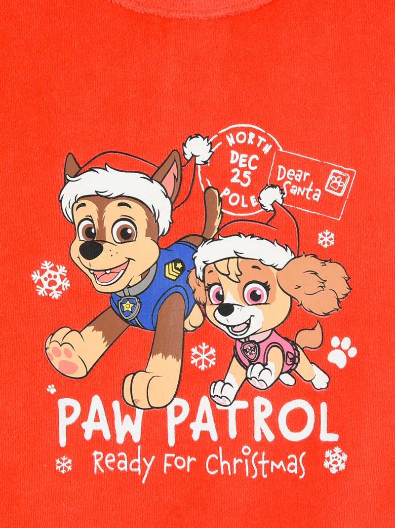 Ensemble pyjama 'Pat' Patrouille' long T-shirt + pantalon en velours - 2 pièces Rouge - Kiabi