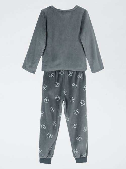 Ensemble pyjama 'Pat' Patrouille' long T-shirt + pantalon en velours - 2 pièces - Kiabi