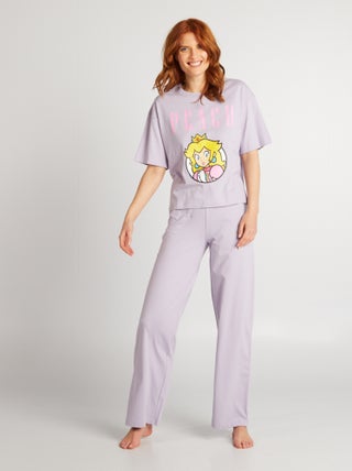 Ensemble pyjama 'Peach' 'Mario' 'Nintendo' t-shirt + pantalon - 2 pièces