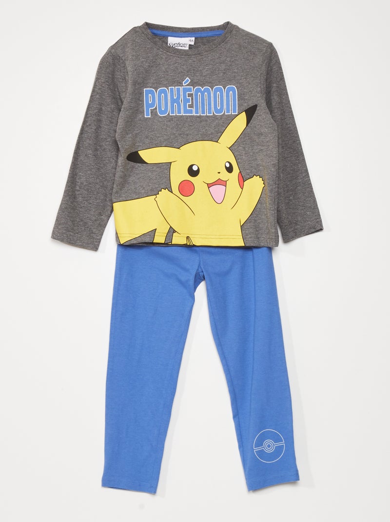 Ensemble pyjama 'Pokemon' - 2 pièces gris/bleu - Kiabi