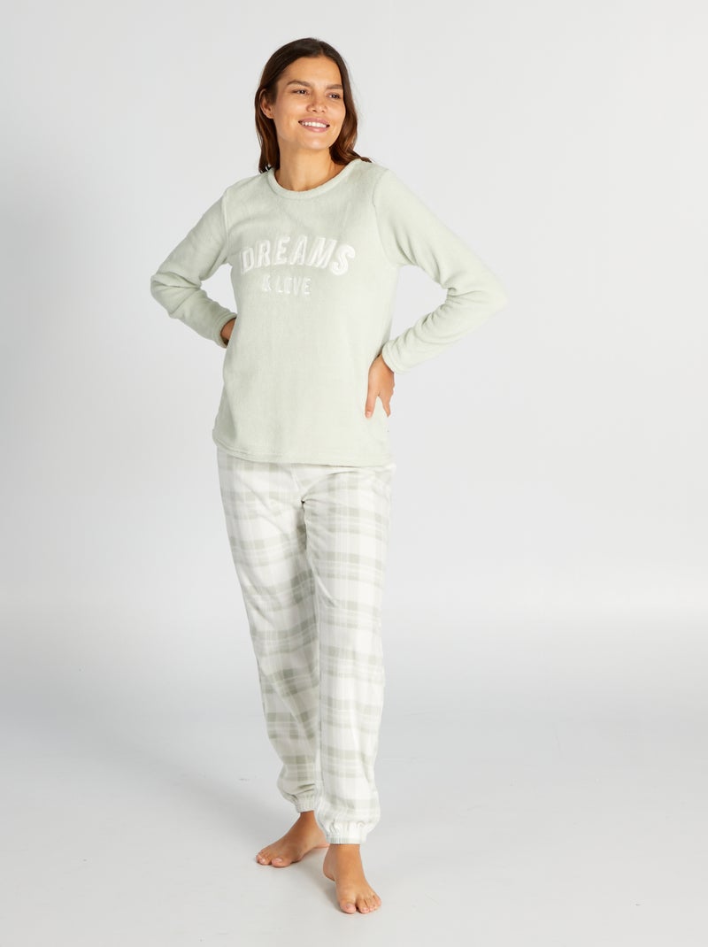 Ensemble pyjama polaire - 2 pièces Vert - Kiabi