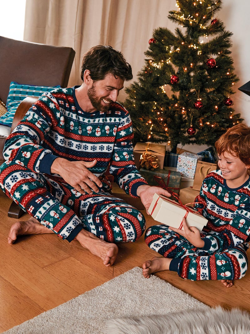 Ensemble pyjama polaire de Noël Bleu marine - Kiabi