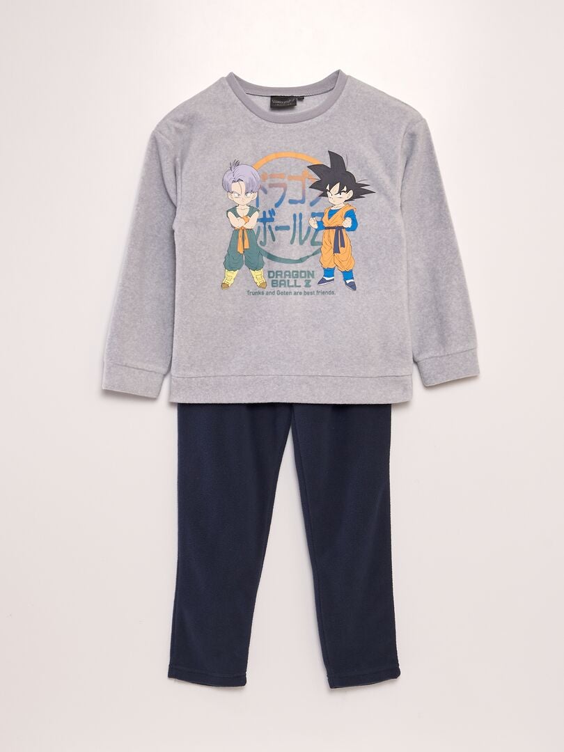 Ensemble pyjama polaire 'Dragon Ball Z' - 2 pièces Gris/Bleu marine - Kiabi