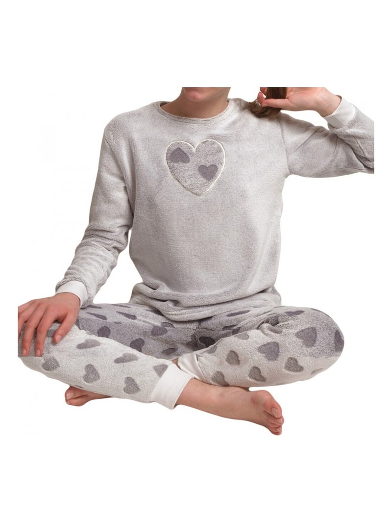 Ensemble pyjama polaire fille Gris - Kiabi