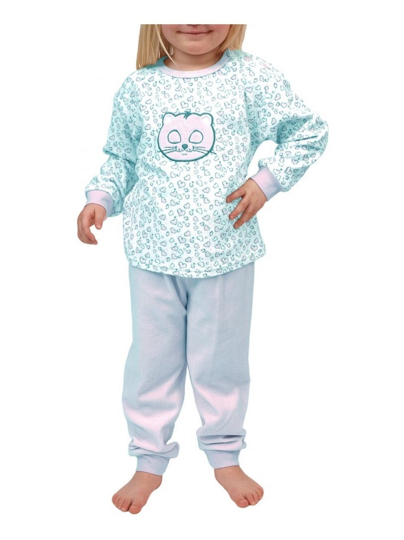 Ensemble pyjama polaire long fille Bleu - Kiabi