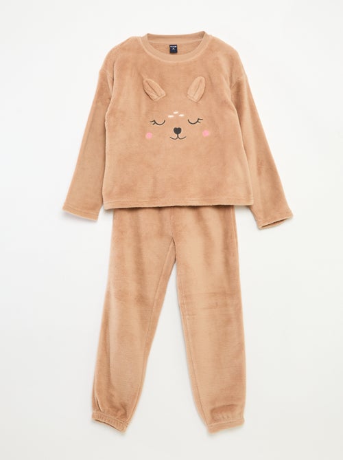 Ensemble pyjama polaire long sweat + pantalon - 2 pièces - Kiabi
