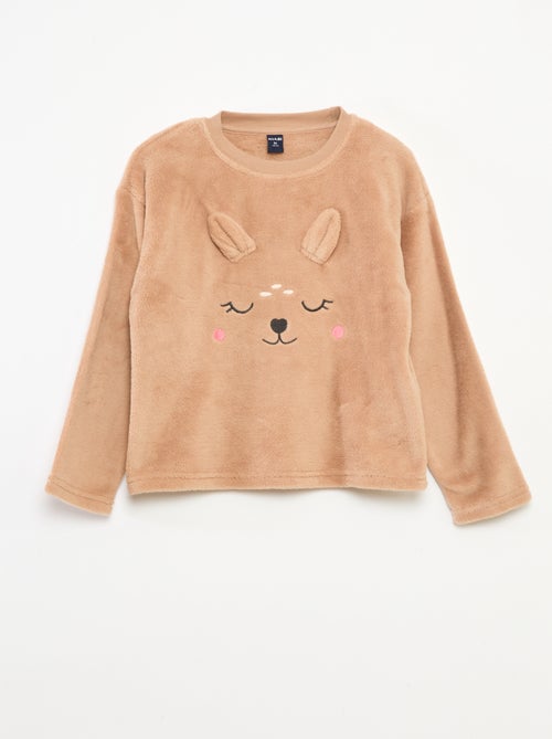 Ensemble pyjama polaire long sweat + pantalon - 2 pièces - Kiabi