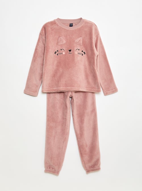 Ensemble pyjama polaire long sweat + pantalon - 2 pièces - Kiabi