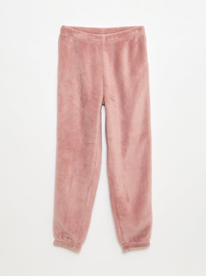 Ensemble pyjama polaire long sweat + pantalon - 2 pièces Rose - Kiabi
