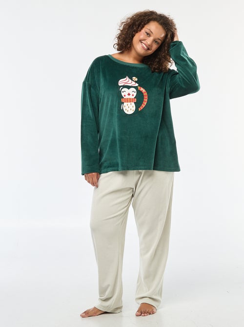 Ensemble pyjama polaire Noël - 2 pièces - Kiabi