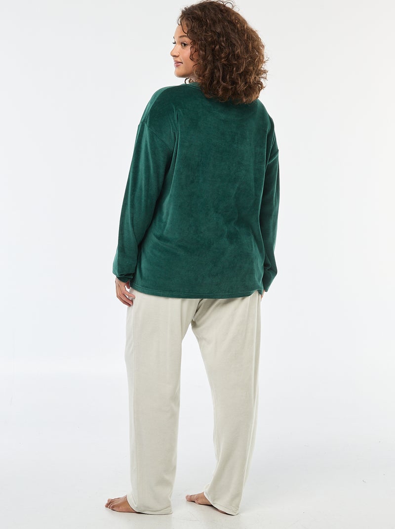 Ensemble pyjama polaire Noël - 2 pièces Vert - Kiabi