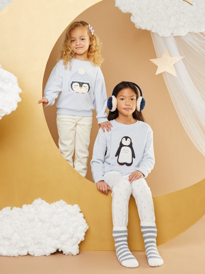 Pyjama Polaire Garçon 2025 - Ensemble Haut Et Pantalon Avec Poches - Doux Et Chaud Pour L'hiver - Tissu Polyester - Cadeau Noël Anniversaire - 10