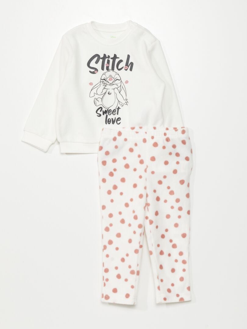 Pyjama 2 pièces 'Stitch' en polaire - bleu marine - Kiabi - 18.00€