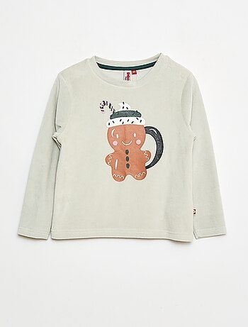 Ensemble pyjama polaire t-shirt + pantalon - 2 pièces