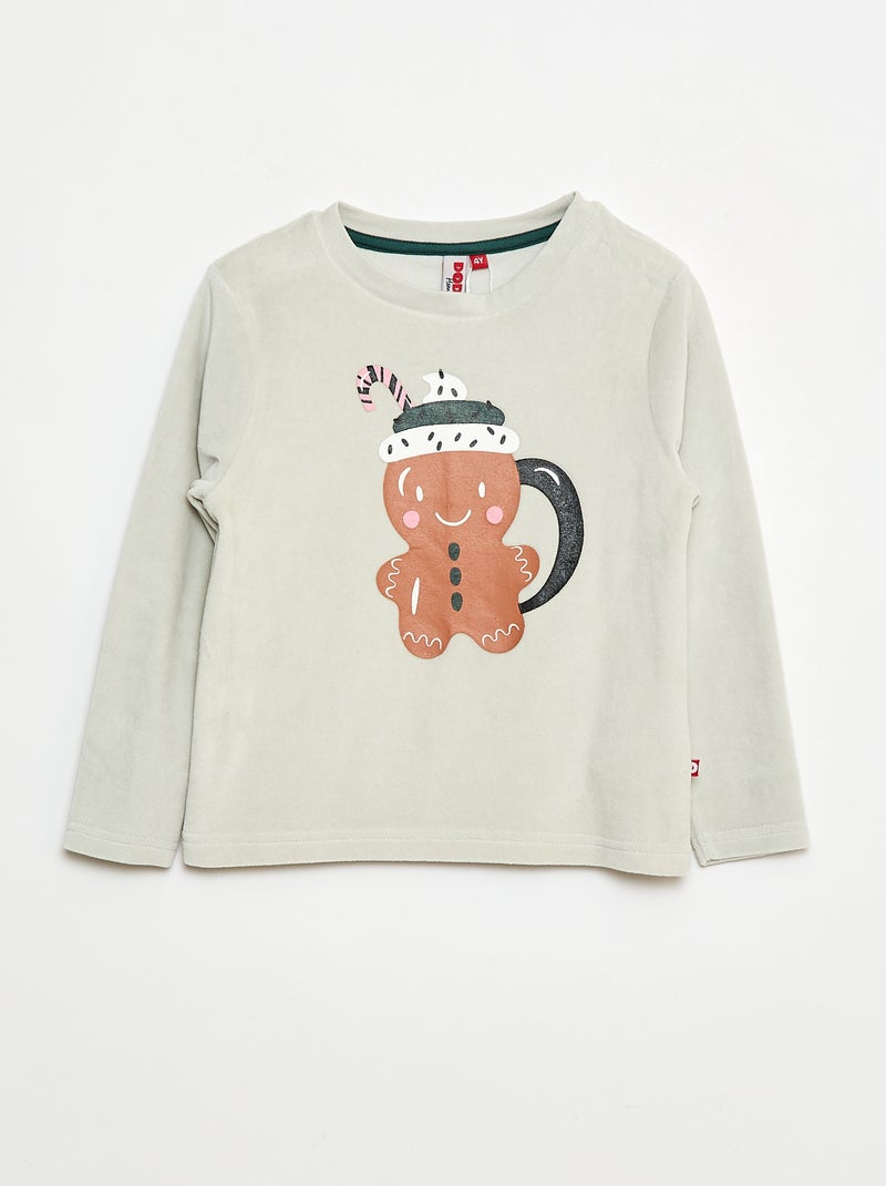 Ensemble pyjama polaire t-shirt + pantalon - 2 pièces Vert - Kiabi