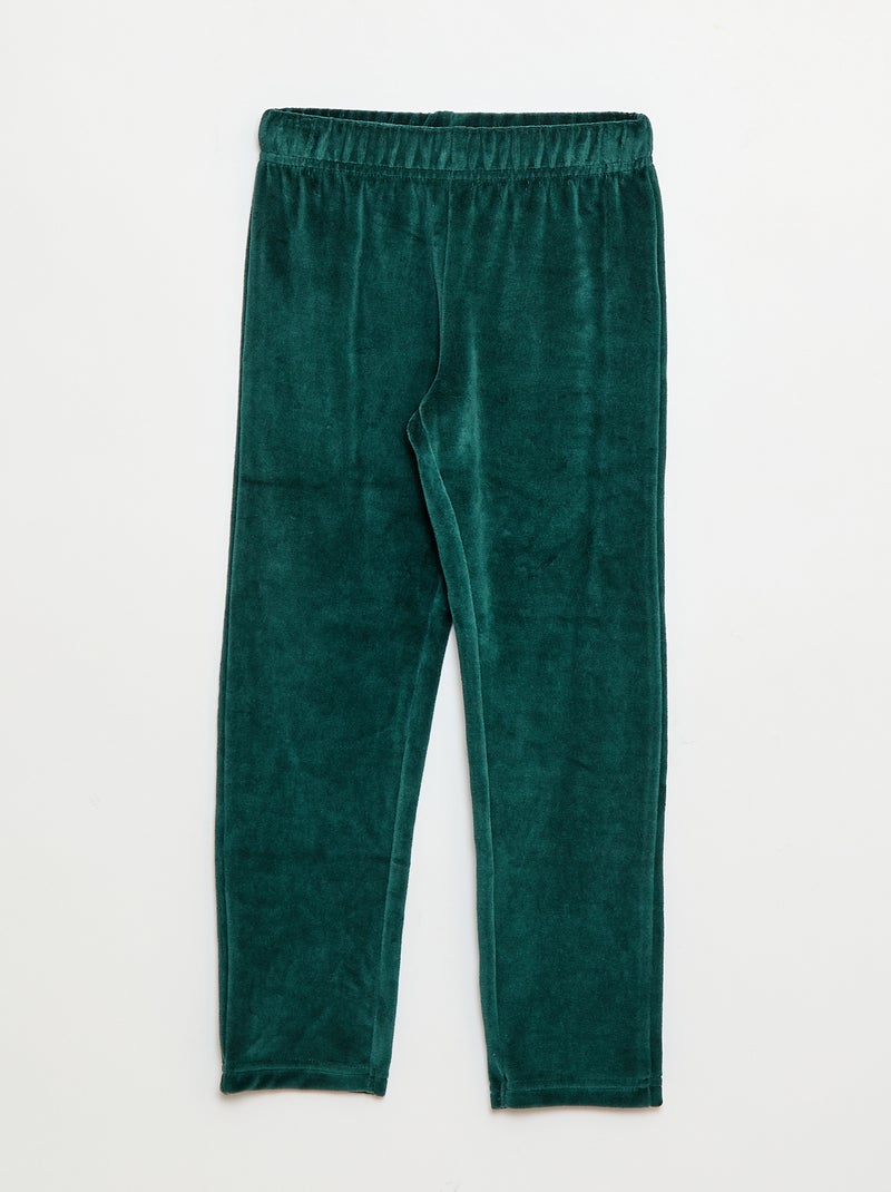 Ensemble pyjama polaire t-shirt + pantalon - 2 pièces Vert - Kiabi