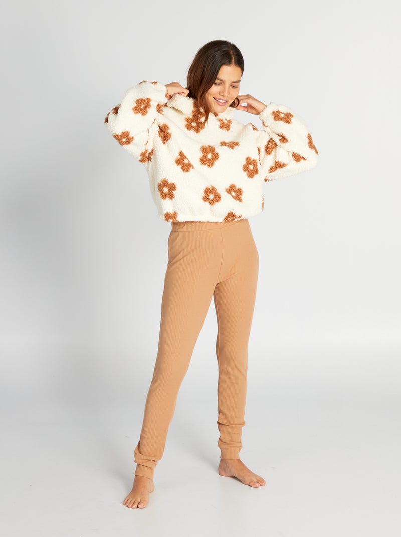 Ensemble pyjama pull à capuche + pantalon - 2 pièces Blanc - Kiabi