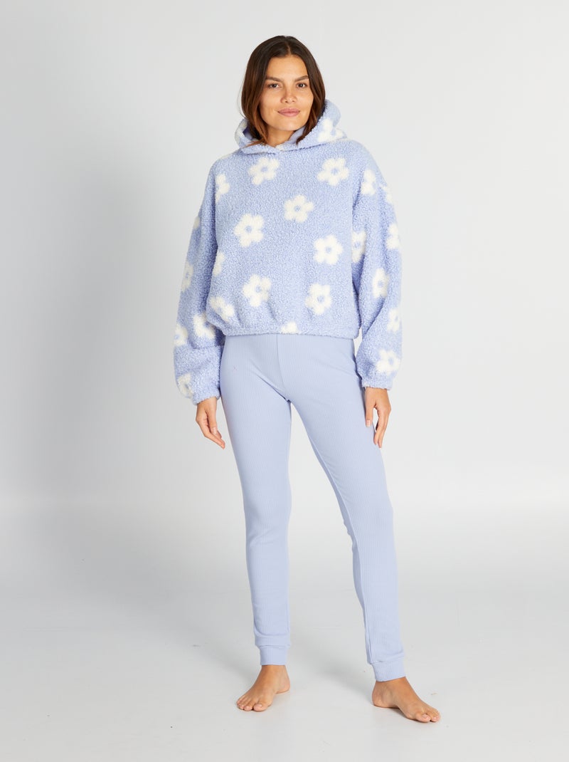 Ensemble pyjama pull à capuche + pantalon - 2 pièces Bleu - Kiabi