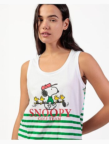 Ensemble pyjama sans manches pour femme PEANUTS, équipe de golf