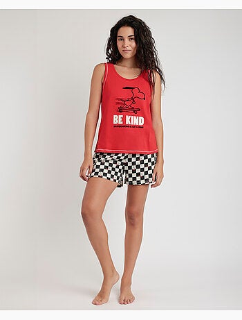 Ensemble pyjama sans manches pour femme PEANUTS Skate Is Not A Crime