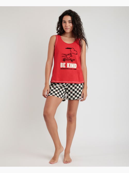 Ensemble pyjama sans manches pour femme PEANUTS Skate Is Not A Crime - Kiabi Ensemble pyjama sans manches pour femme PEANUTS Skate Is Not A Crime - Kiabi