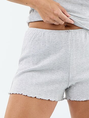 Ensemble pyjama short en maille pointelle - 2 pièces