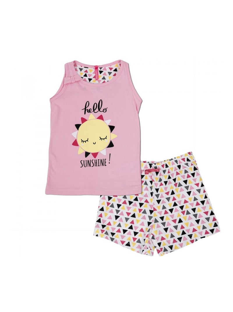 Ensemble pyjama short Fille Rose - Kiabi