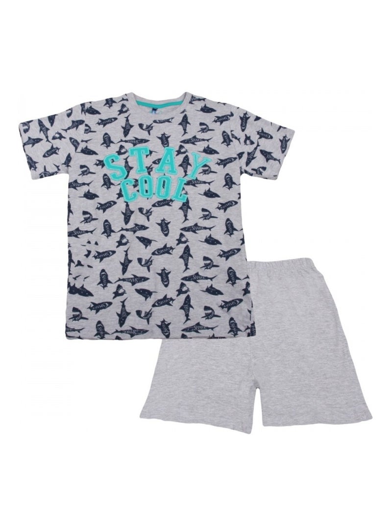 Ensemble pyjama short garçon Gris - Kiabi