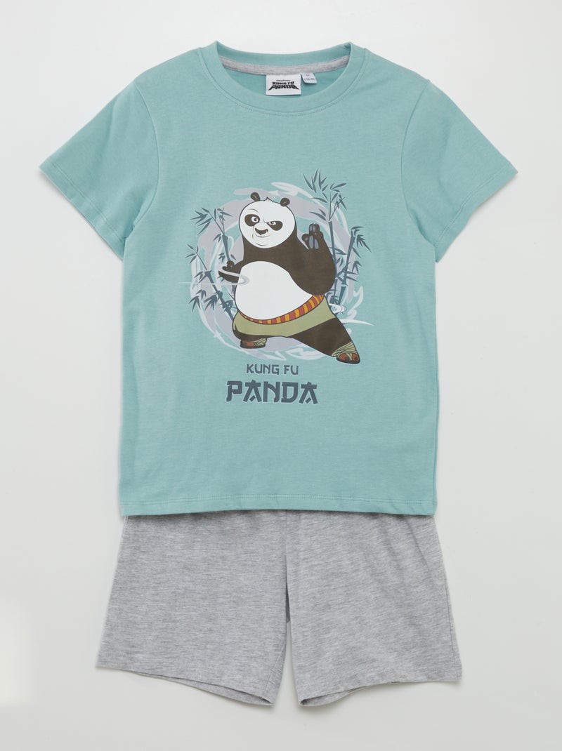 Ensemble pyjama short + t-shirt  'Kung-fu Panda' - 2 pièces Vert - Kiabi