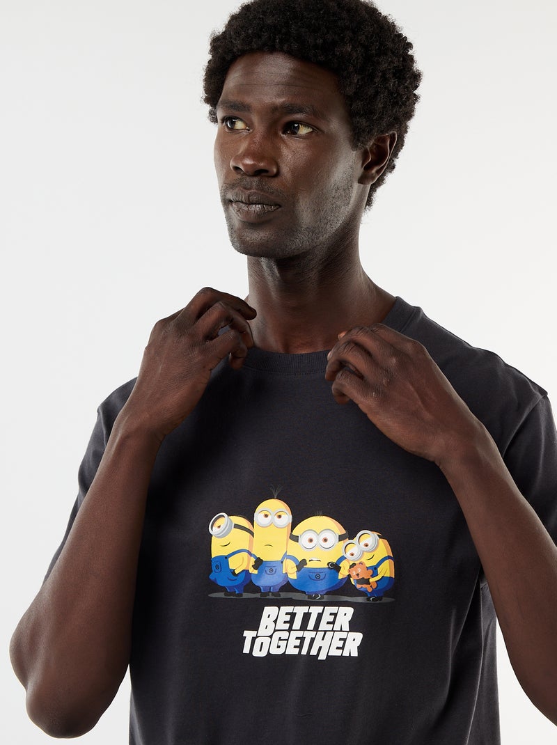Ensemble pyjama short + t-shirt 'Minions' - 2 pièces Noir - Kiabi