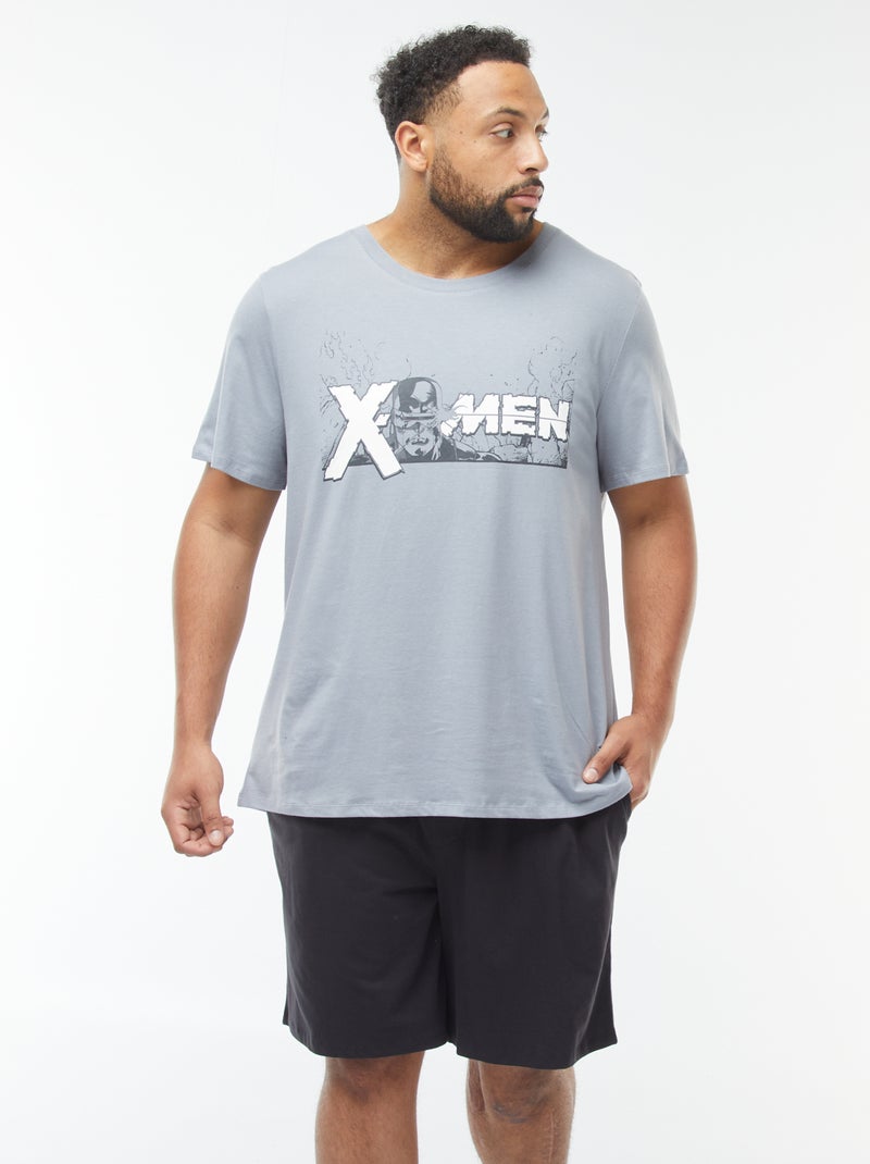 Ensemble pyjama short + t-shirt 'X-MEN' 'Marvel' - 2 pièces Bleu - Kiabi