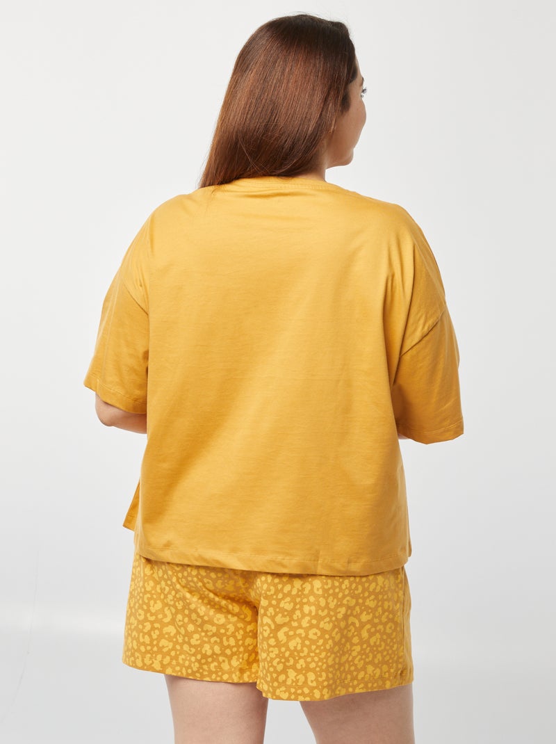 Ensemble pyjama 'Simba' t-shirt + short - 2 pièces Moutarde - Kiabi