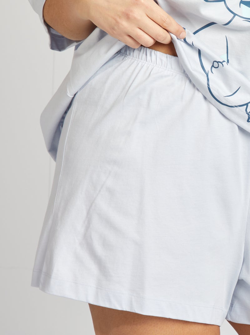 Ensemble pyjama 'Stitch' t-shirt + short - 2 pièces BLEU - Kiabi