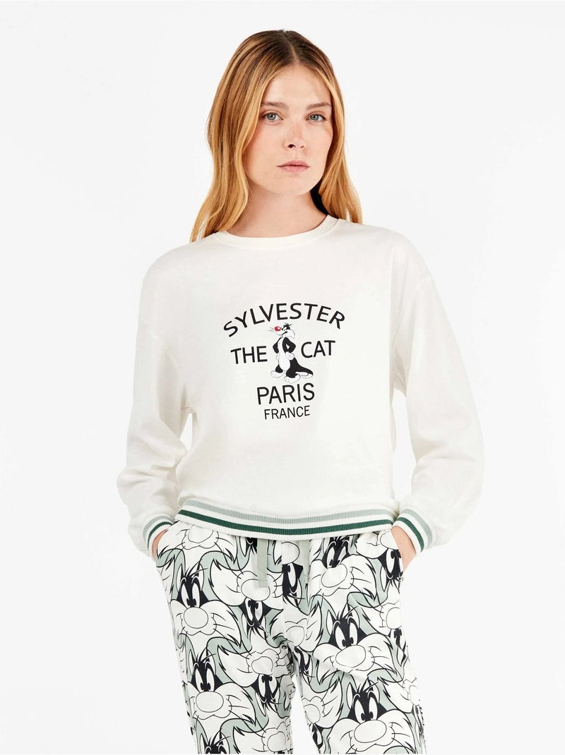 Ensemble pyjama sylvester en interlock point Ecru - Kiabi