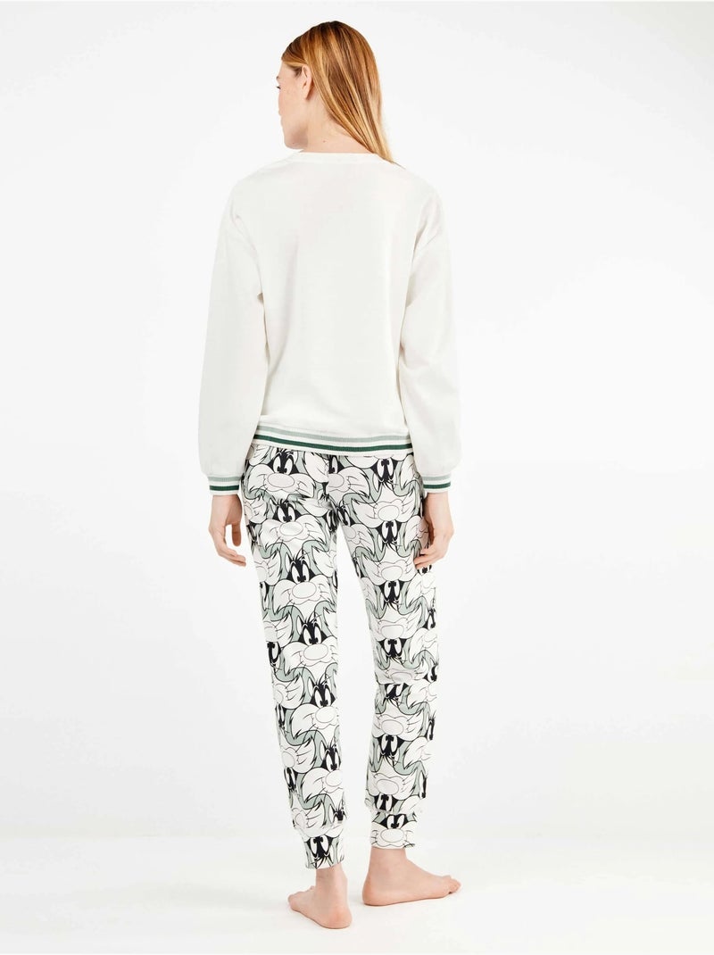 Ensemble pyjama sylvester en interlock point Ecru - Kiabi