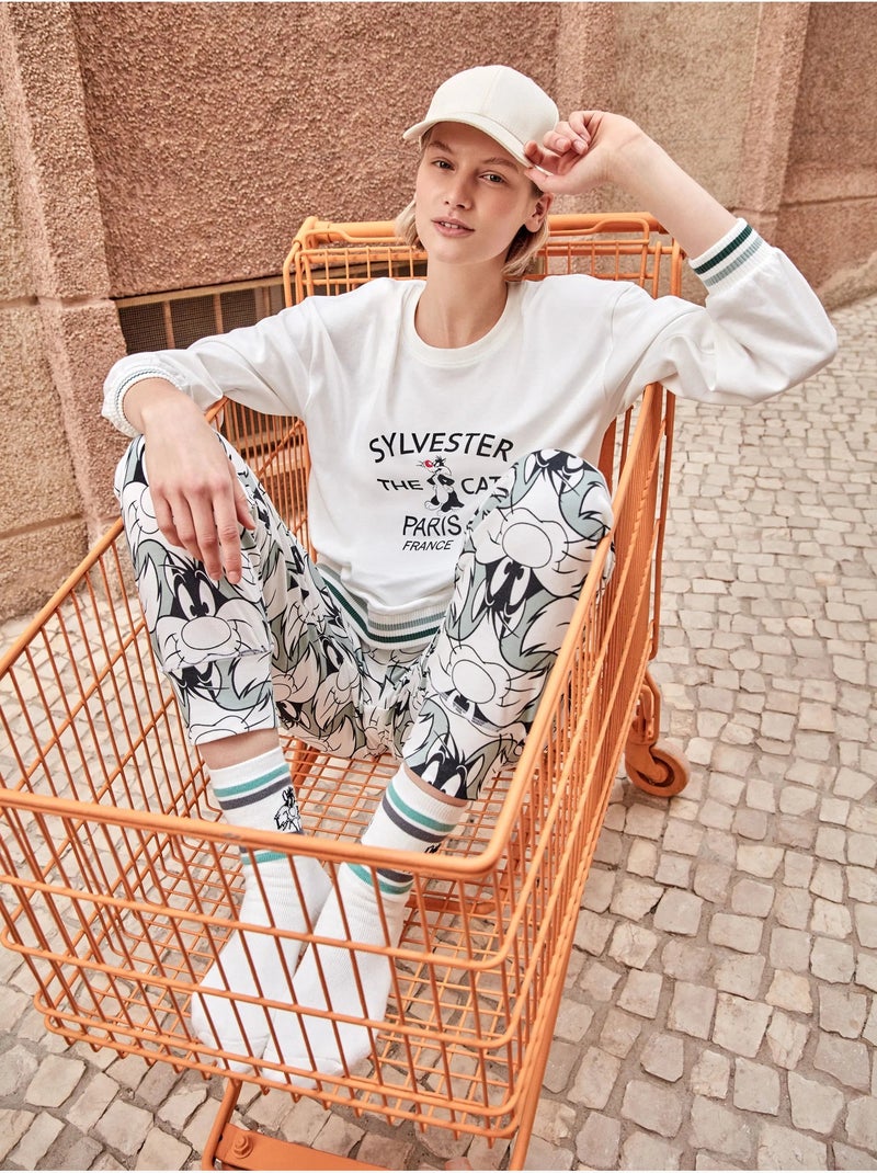 Ensemble pyjama sylvester en interlock point Ecru - Kiabi