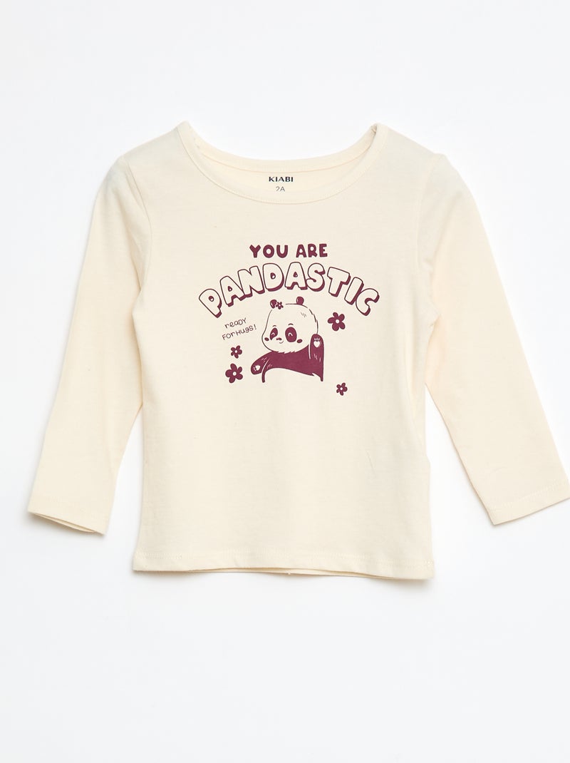 Ensemble pyjama t-shirt + legging imprimé - 2 pièces Beige - Kiabi