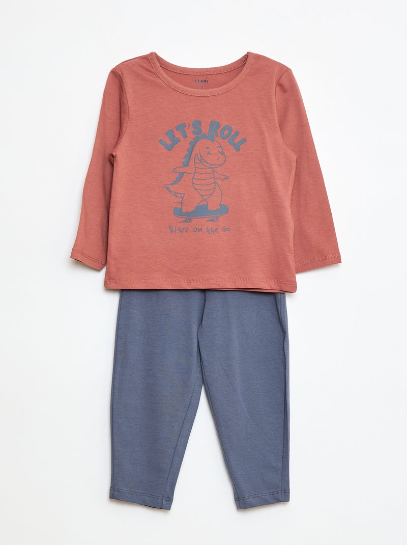 Ensemble pyjama t-shirt + legging imprimé - 2 pièces Rouge - Kiabi