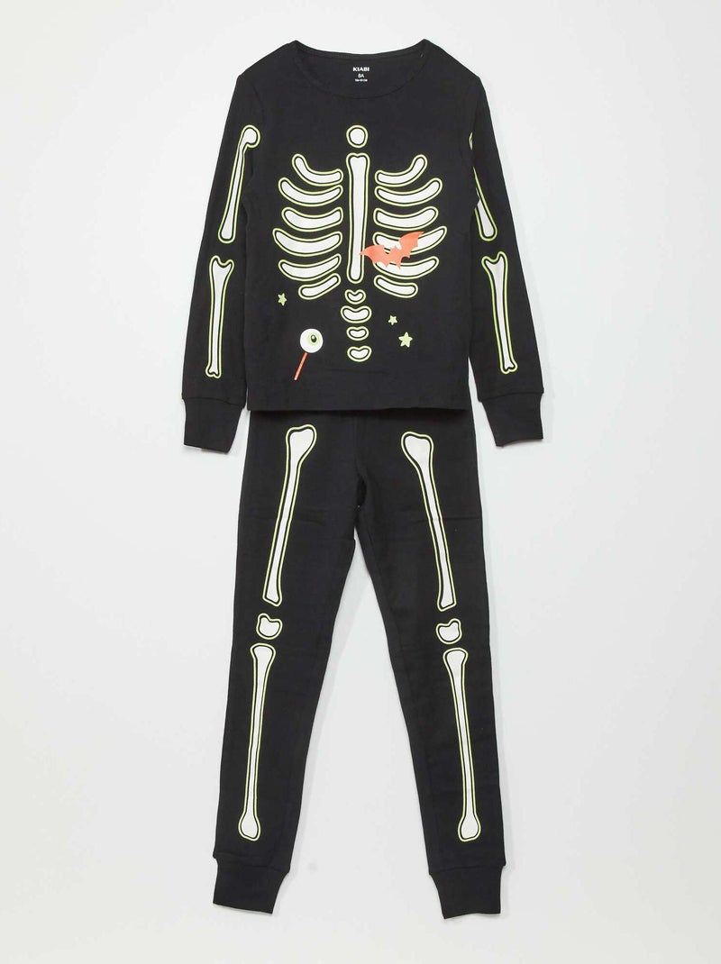Ensemble pyjama t-shirt + pantalon - 2 pièces - Halloween Noir - Kiabi