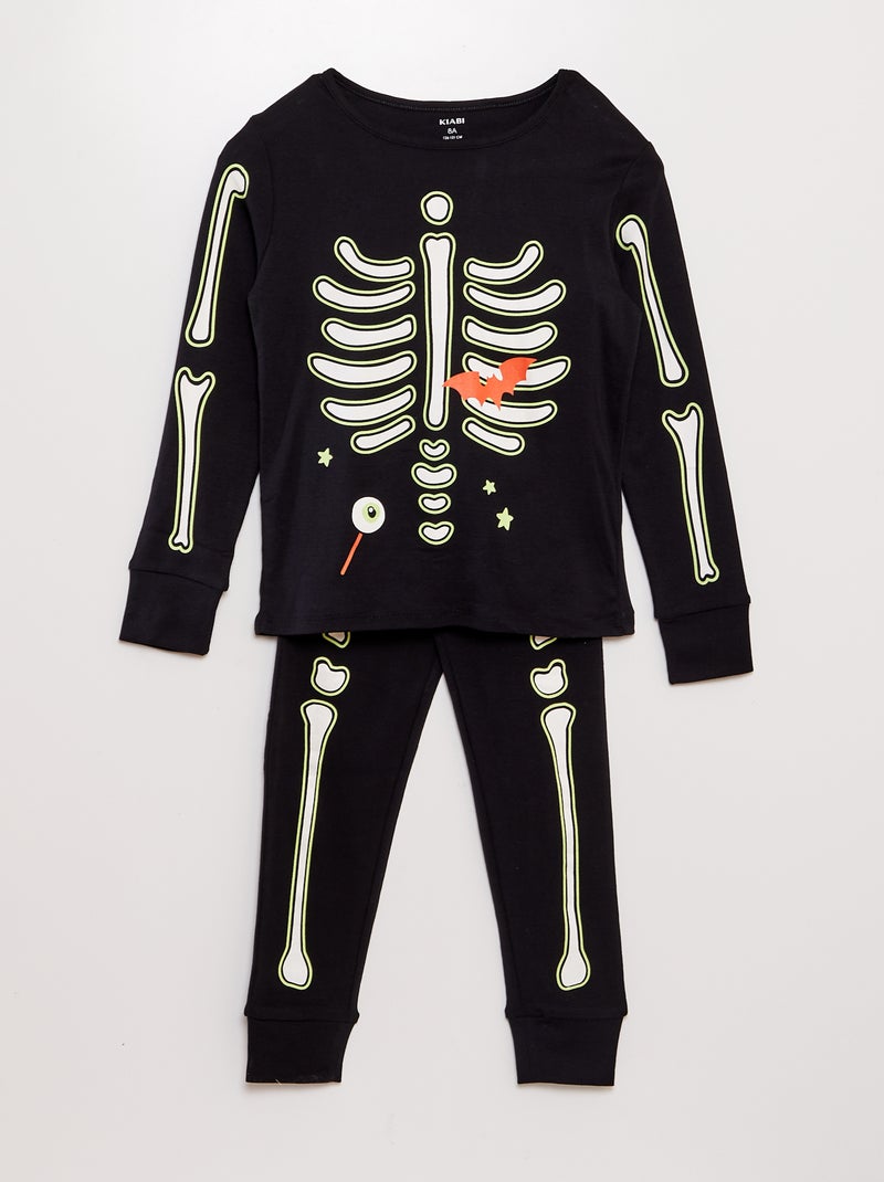 Ensemble pyjama t-shirt + pantalon - 2 pièces - Halloween Noir - Kiabi