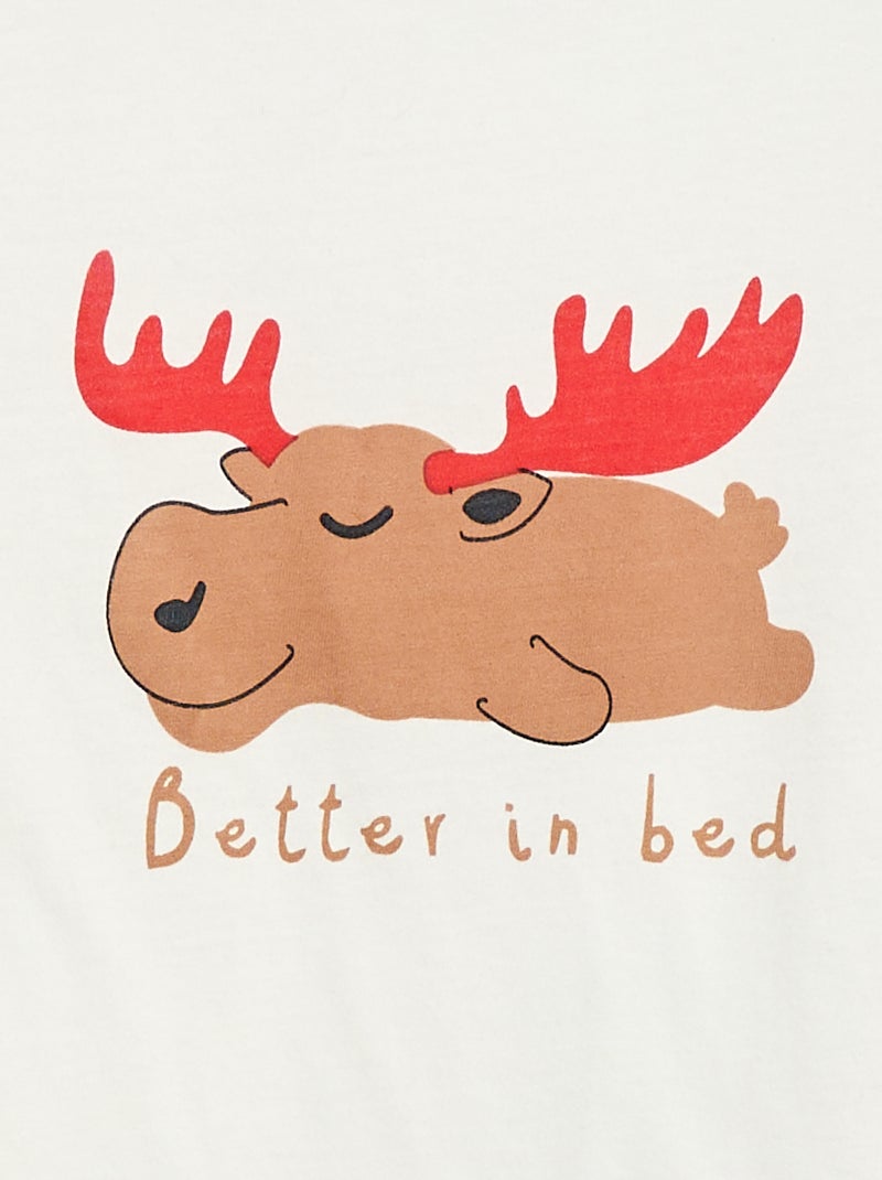 Ensemble pyjama t-shirt + pantalon - 2 pièces Blanc - Kiabi