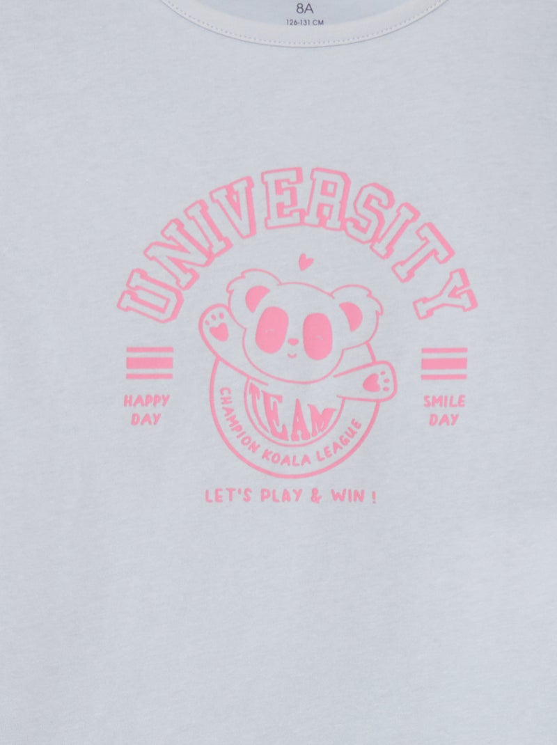 Ensemble pyjama t-shirt + pantalon - 2 pièces Bleu - Kiabi