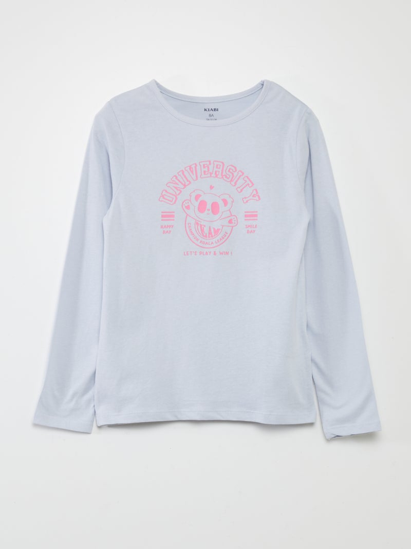 Ensemble pyjama t-shirt + pantalon - 2 pièces Bleu - Kiabi