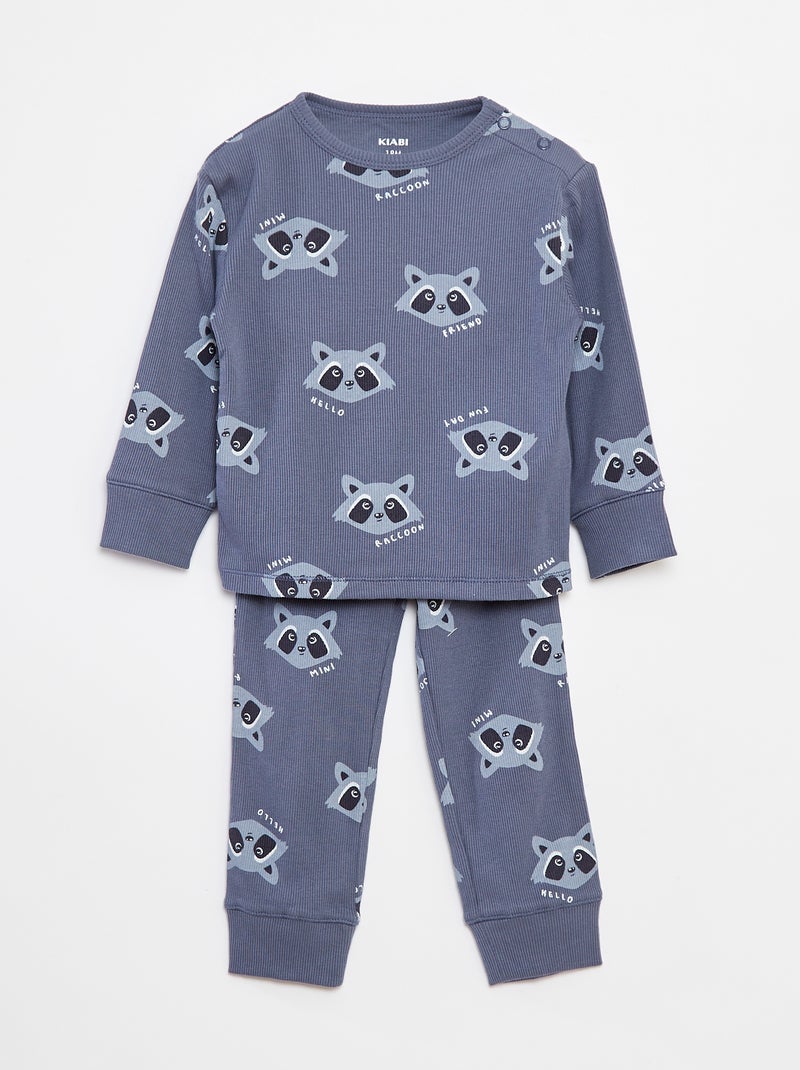Ensemble pyjama t-shirt + pantalon - 2 pièces Bleu - Kiabi